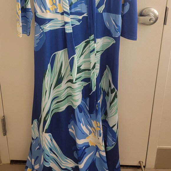 Plus Size Maxi Dress for Women Casual Summer Sundress V-Neck 3/4 Sleeve (XXL) - Picture 8 of 9